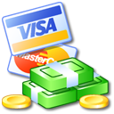 Carte de crédit, PayPal, Cheque, Virement, Western Union